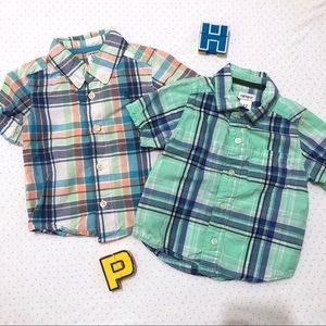 Carters Baby Boy bundle lot of 2 Button Down